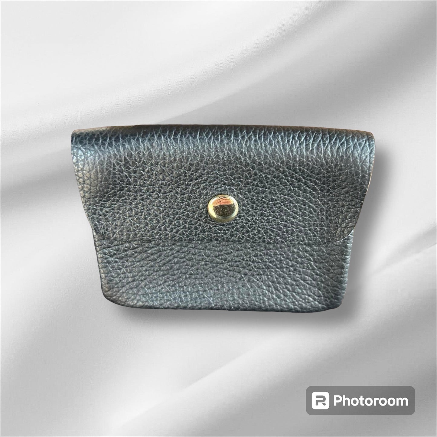 Zwart leren portemonneetje