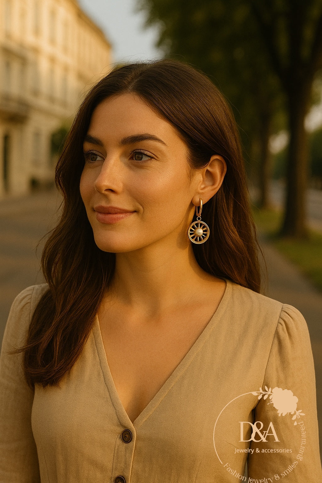 Boucles d'oreilles - Ophélie: Agate blanche
