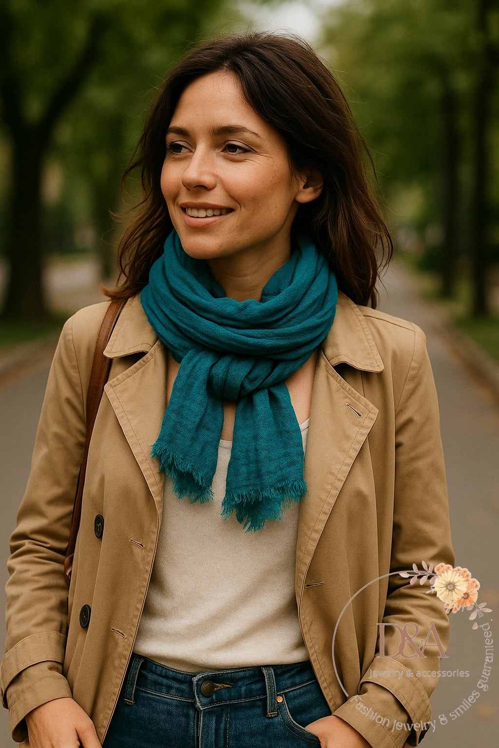 Foulard Eve: bleu canard