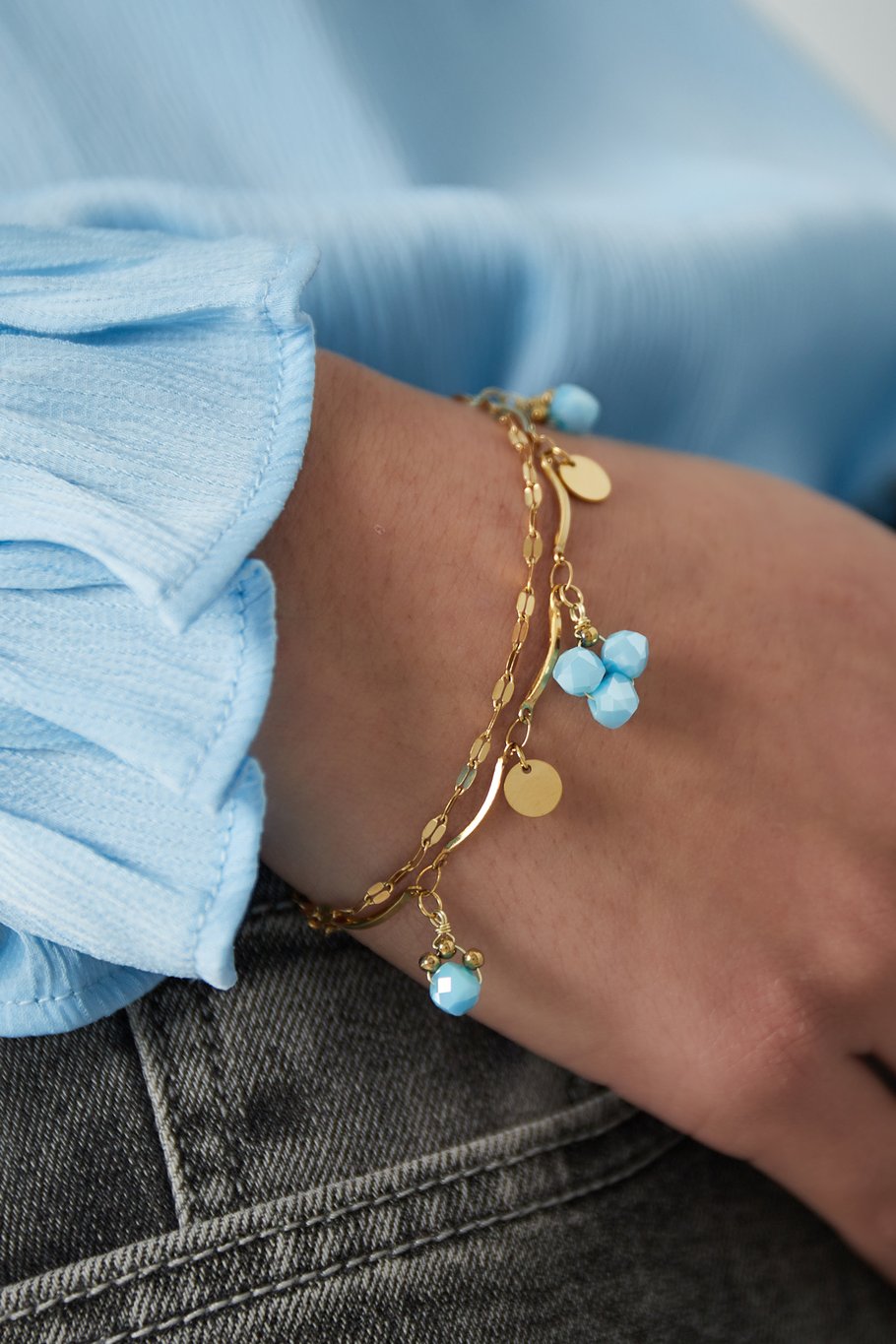 Bracelet Blue: doré