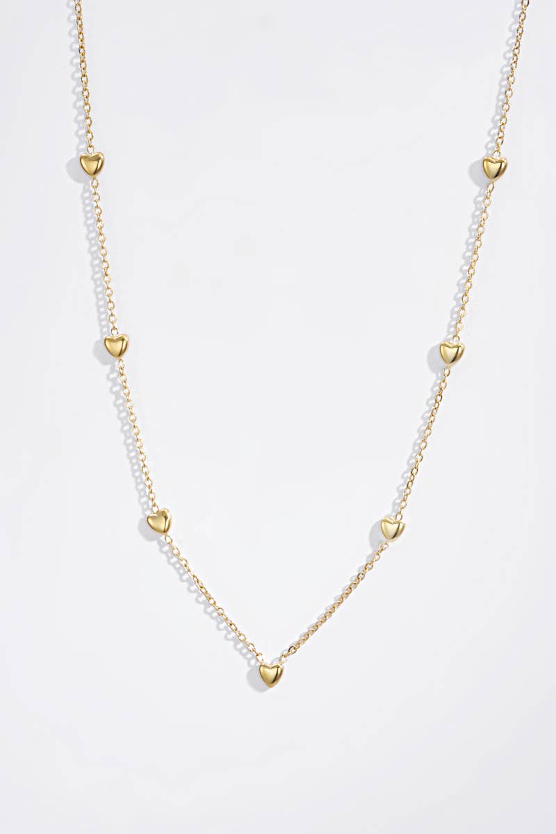 Edelstaal hart ketting: Zilver