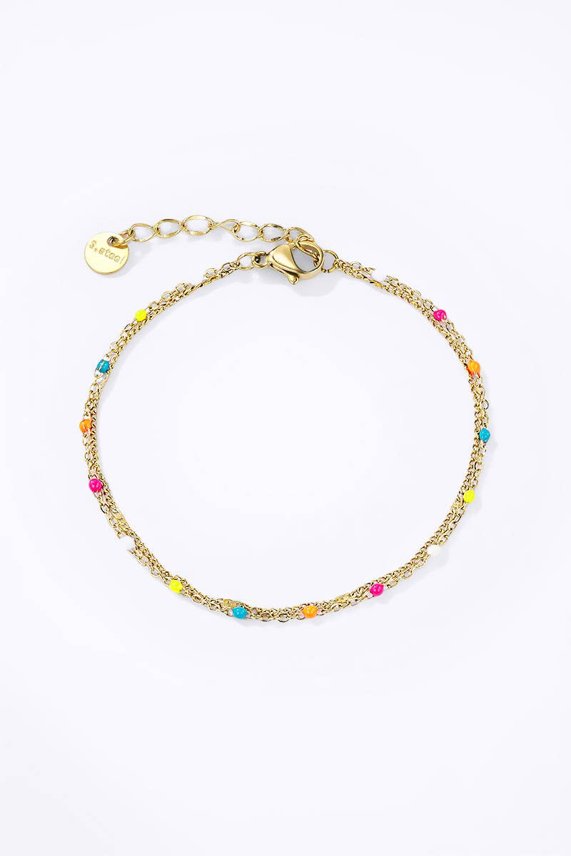 Bracelet double Rita: Or / multi colore