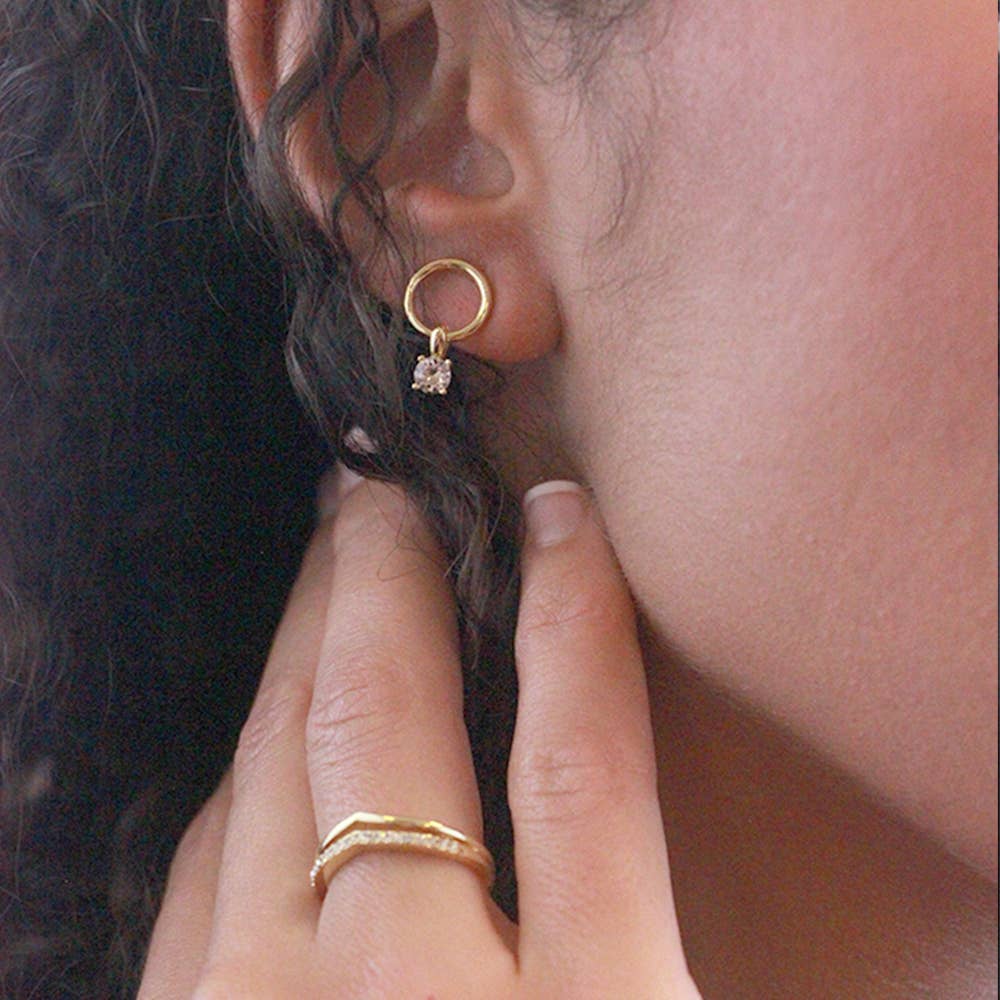 Boucles d'oreilles Octavia - Doré et Cristal