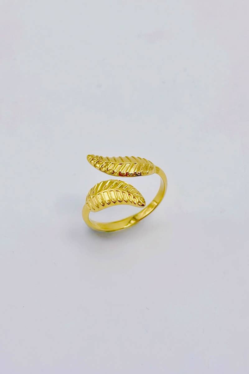 Bague feuille: doré