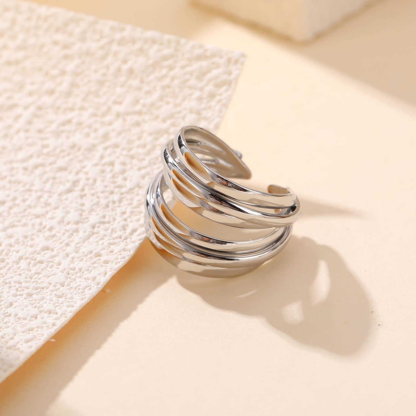 Bague en acier inoxydable - Katya: Argent