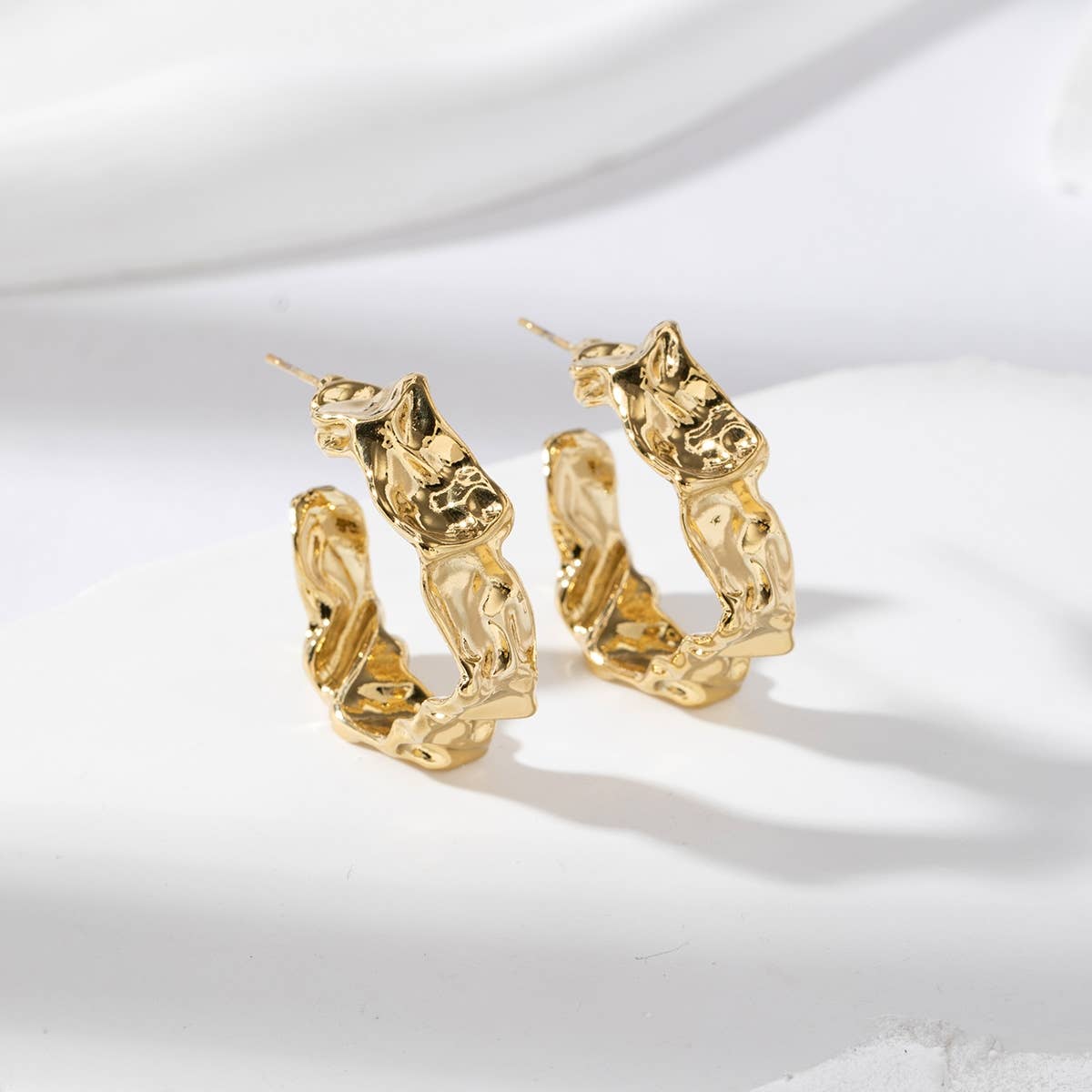 Boucles d'oreilles créoles - Pauline: Gold