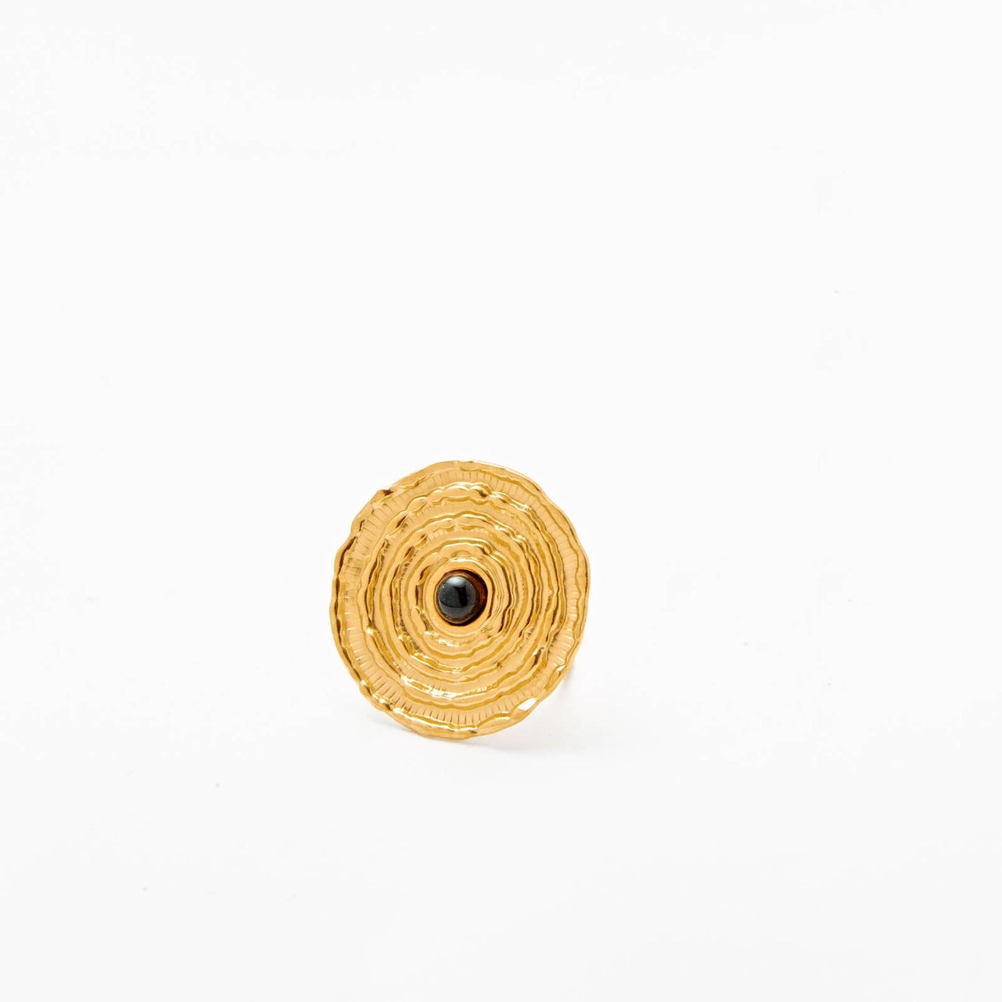 Bague ronde avec pierre - Alexandra: Blanc