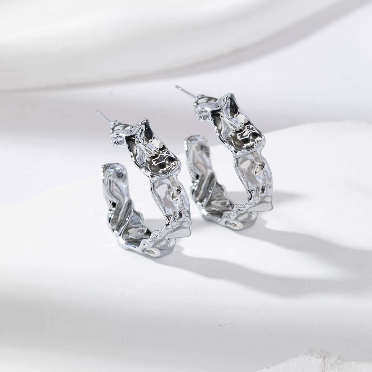 Boucles d'oreilles créoles - Pauline: Argent