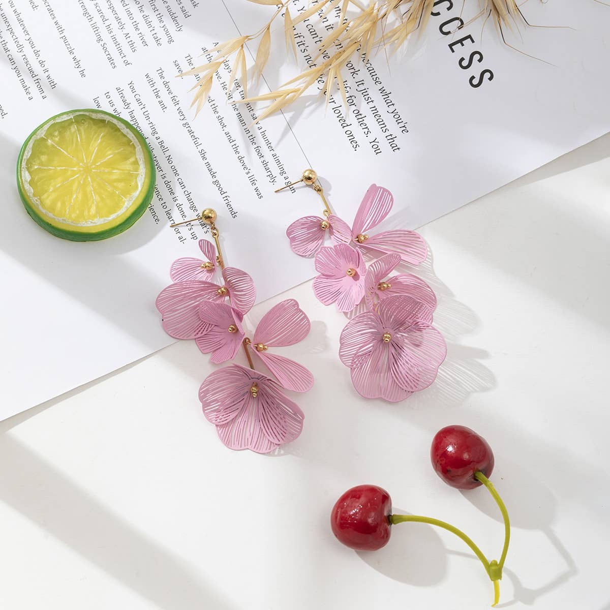 Boucles d'oreilles - Roxane: Rose