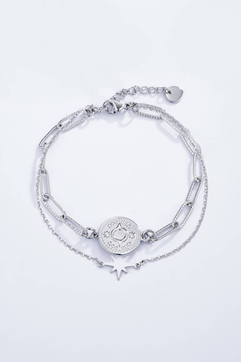 Hemelse Dubbele Armband: Zilver