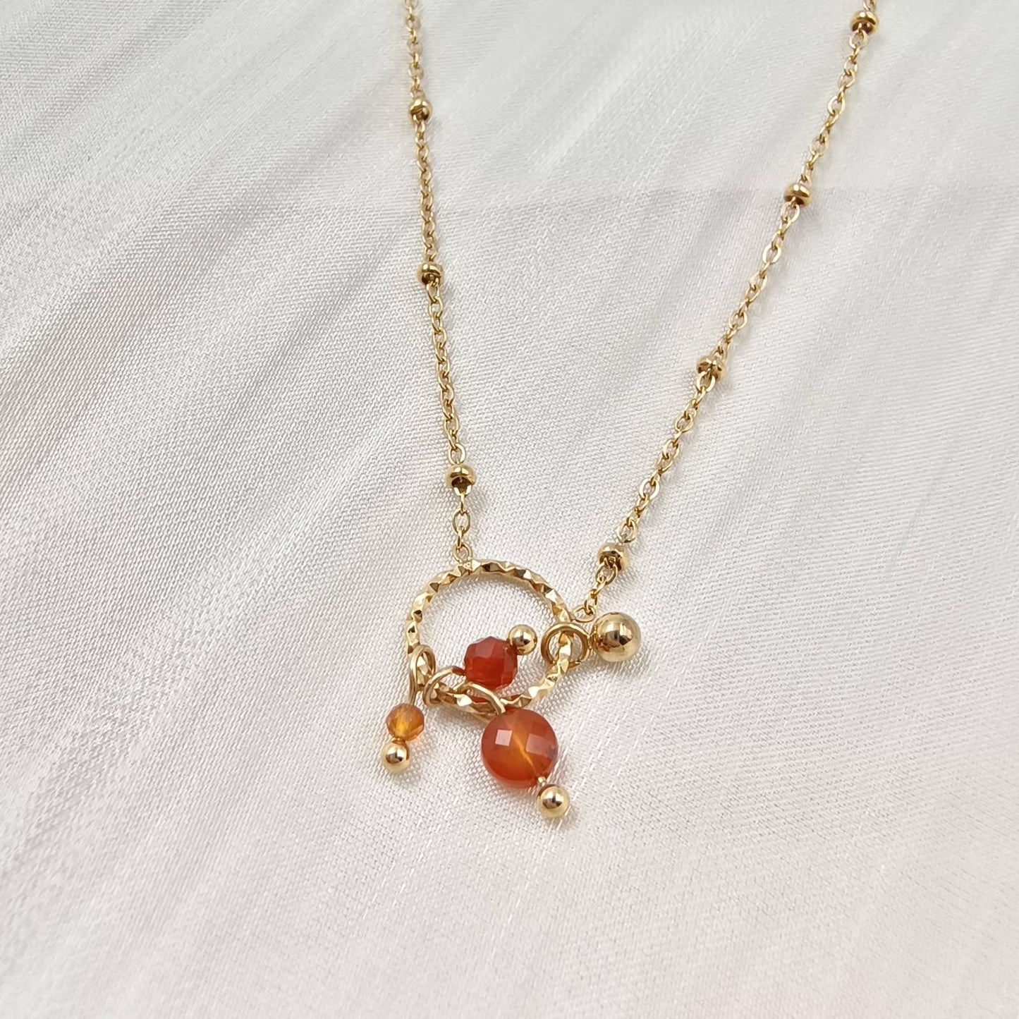 Eenvoudige ketting - Naomi: Rode agaat