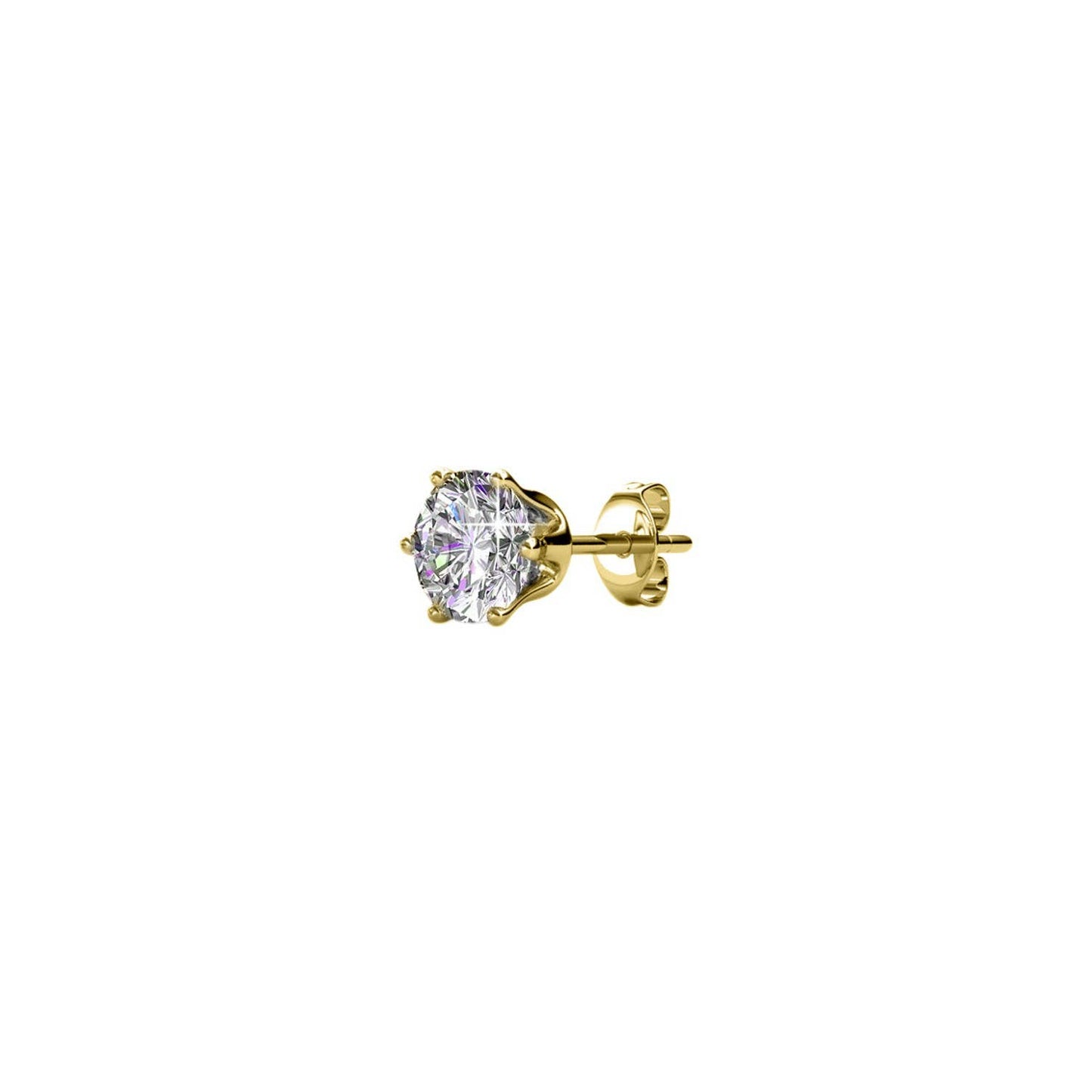 Boucles d'oreilles Birth Stone Avril - Doré et Cristal