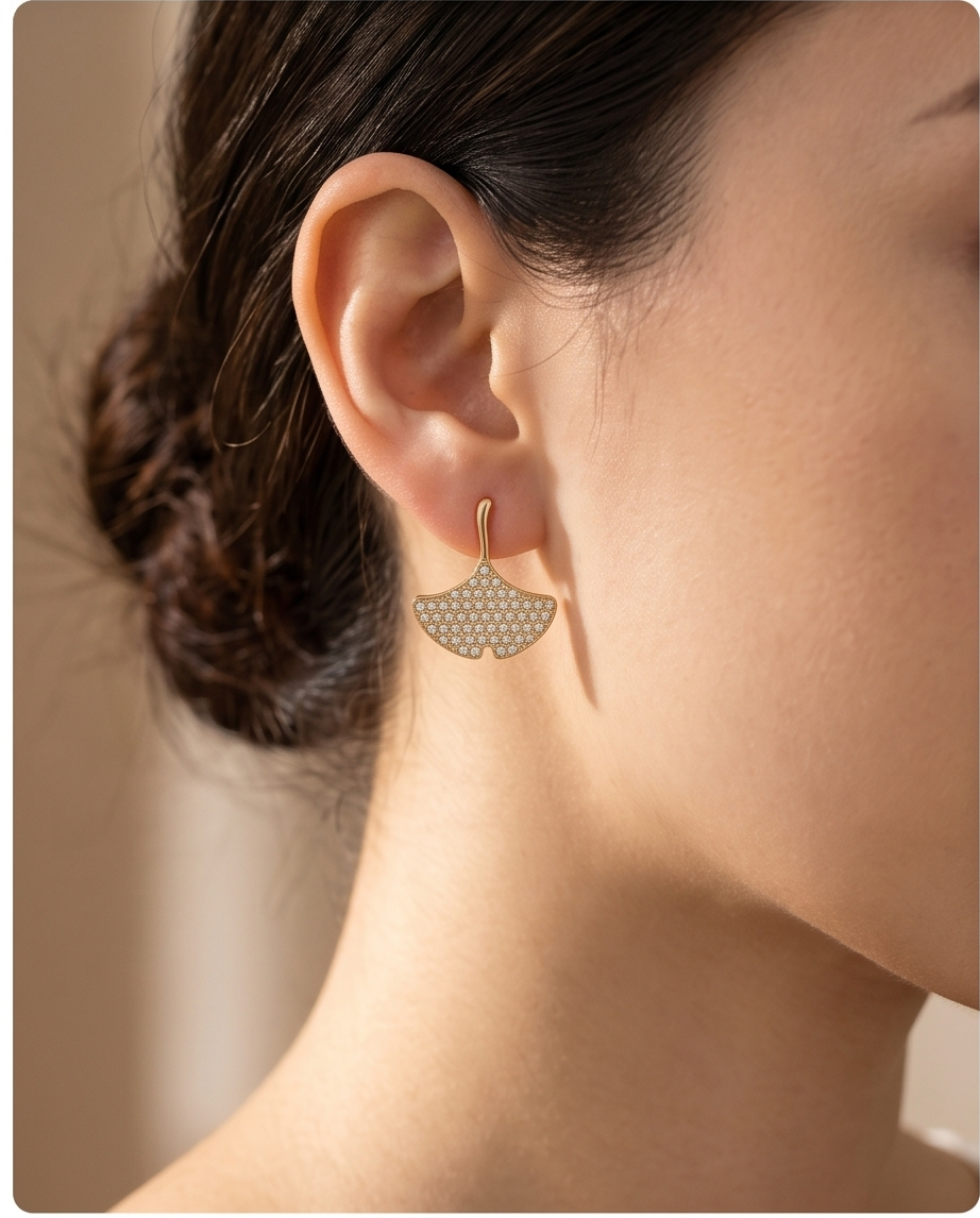 Boucles d’oreilles Ginko – Élégance naturelle