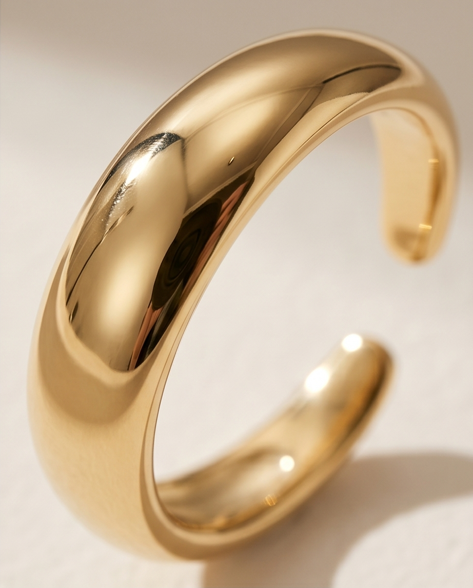 Polished Gold-Plated Stainless Steel Ring ✨💛