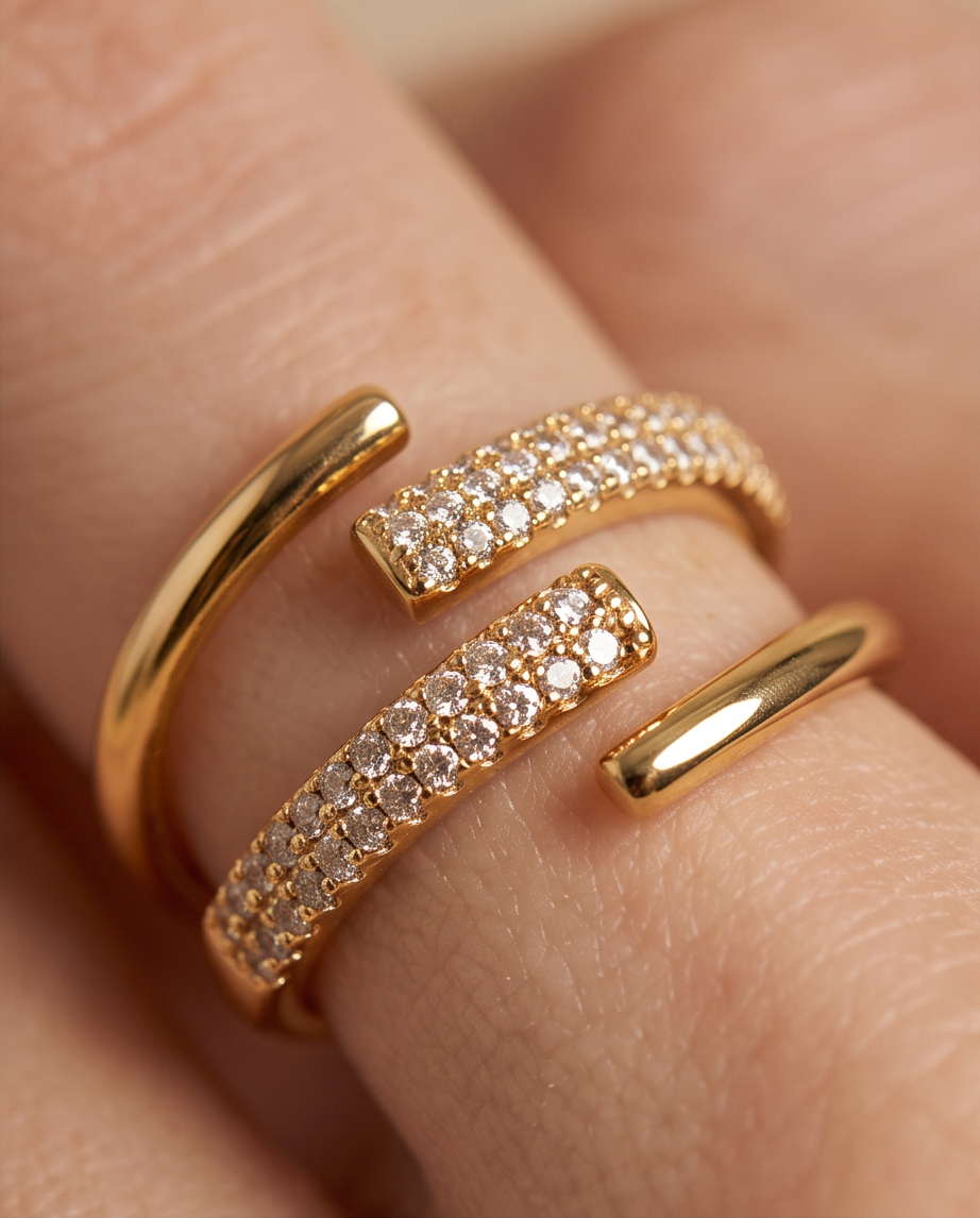 Bague Popy en acier inoxydable – Doré ou Argenté