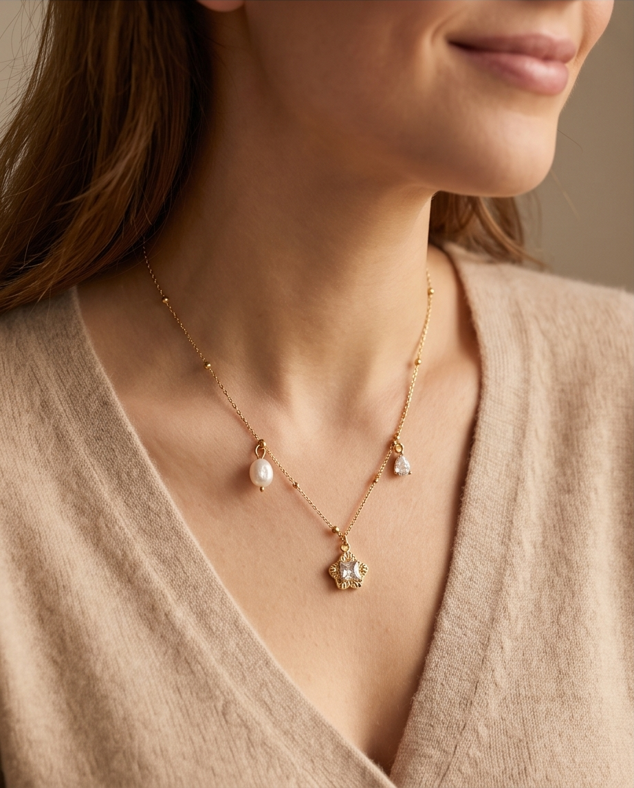 Collier Germaine Doré en Acier Inoxydable ✨💛