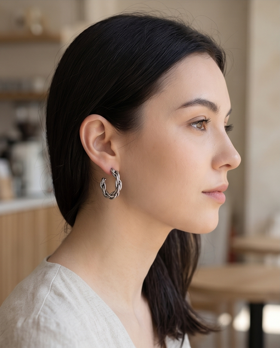 Braided hoop earrings - Agathe