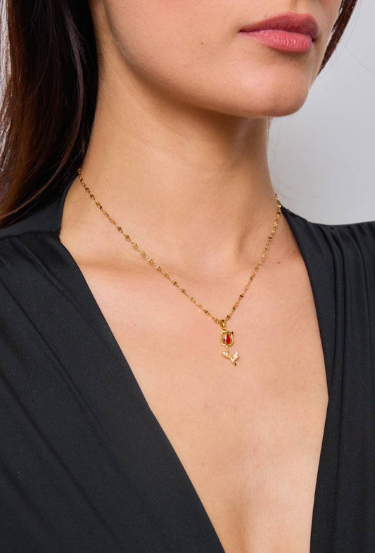 Colliers Rose en acier inoxydable : Rouge