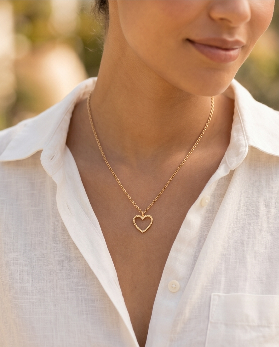 Gold-Plated Stainless Steel Heart Necklace 💖✨