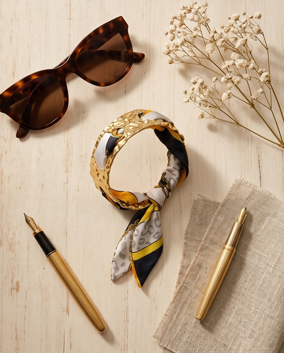 Bracelet jonc avec foulard – Chic & tendance