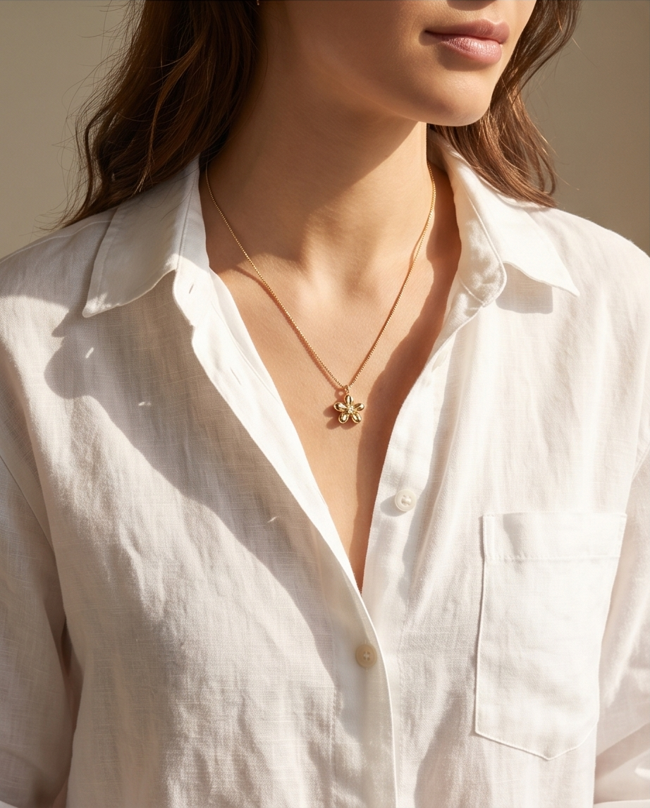 Stainless steel Flower necklace – Glow effortless