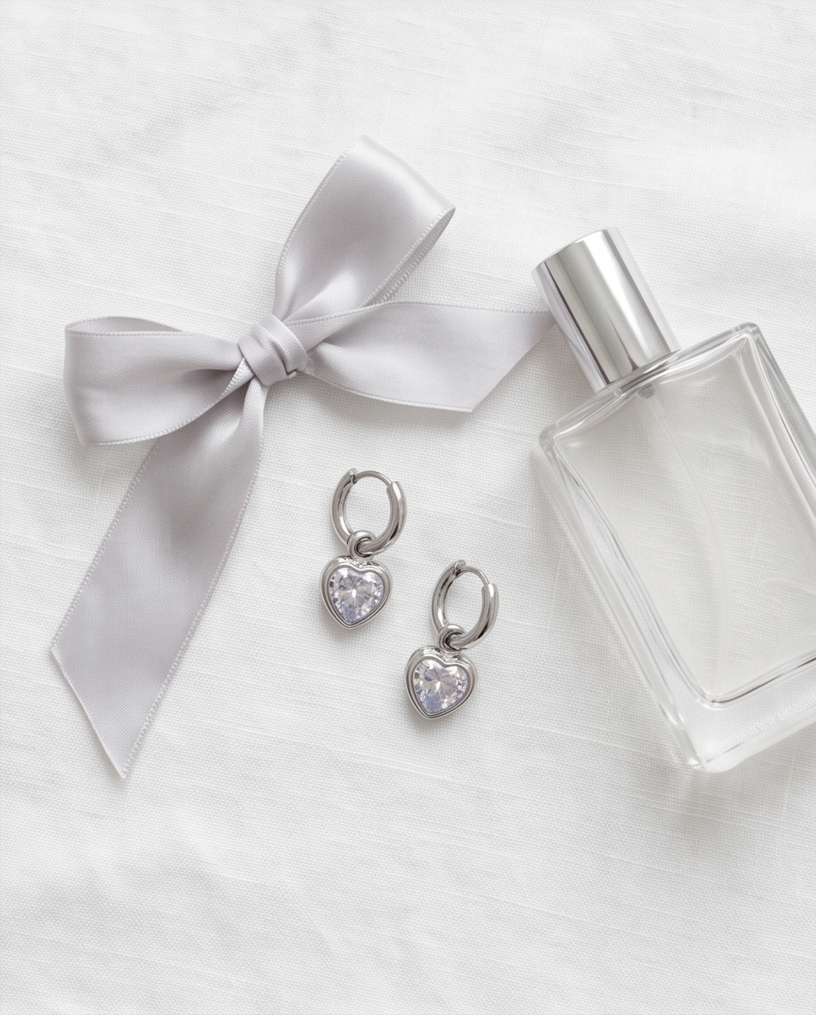 Boucles d’oreilles cœur – Douceur & lumière