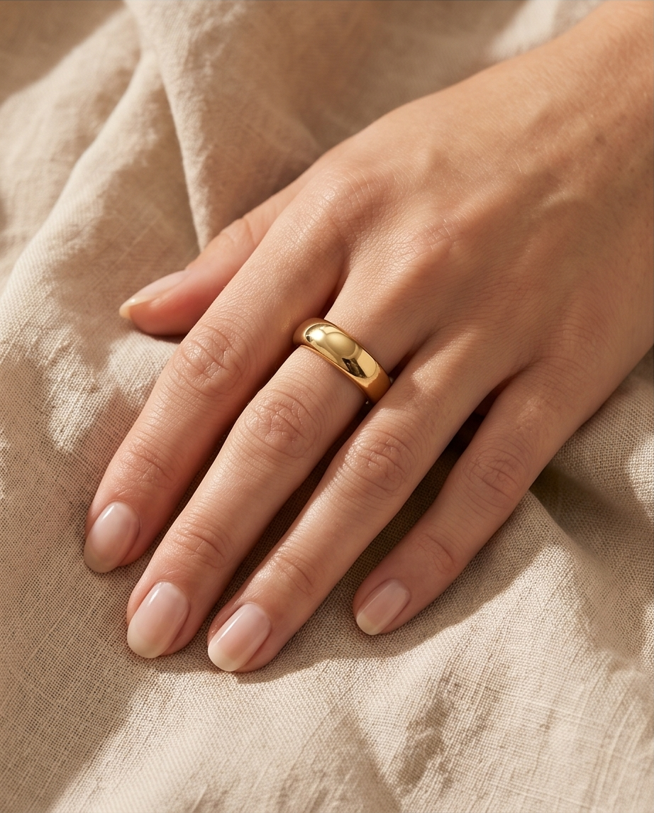 Polished Gold-Plated Stainless Steel Ring ✨💛