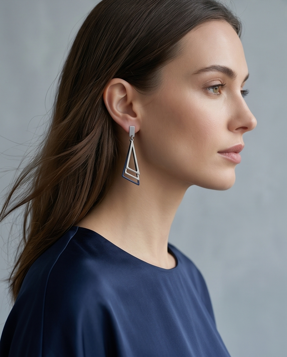 ✨ Boucles géométriques argentées ✨
