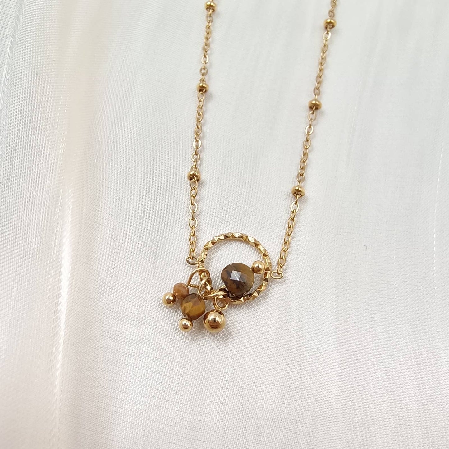 Collier chaîne simple - Naomi: Oeil de tigre