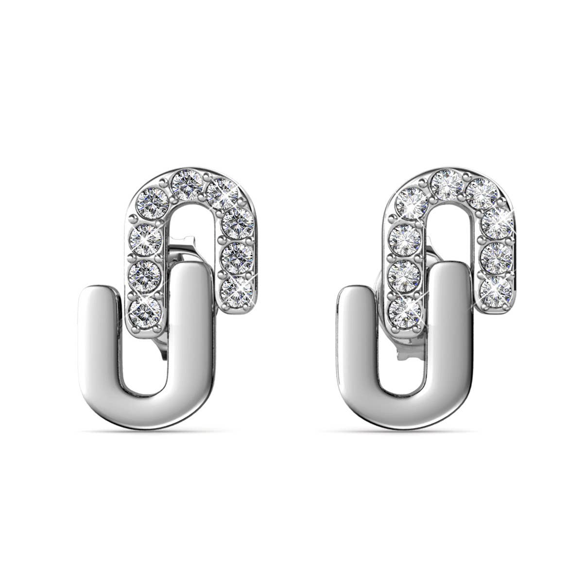 Union Oorbellen - Zilver en Kristal