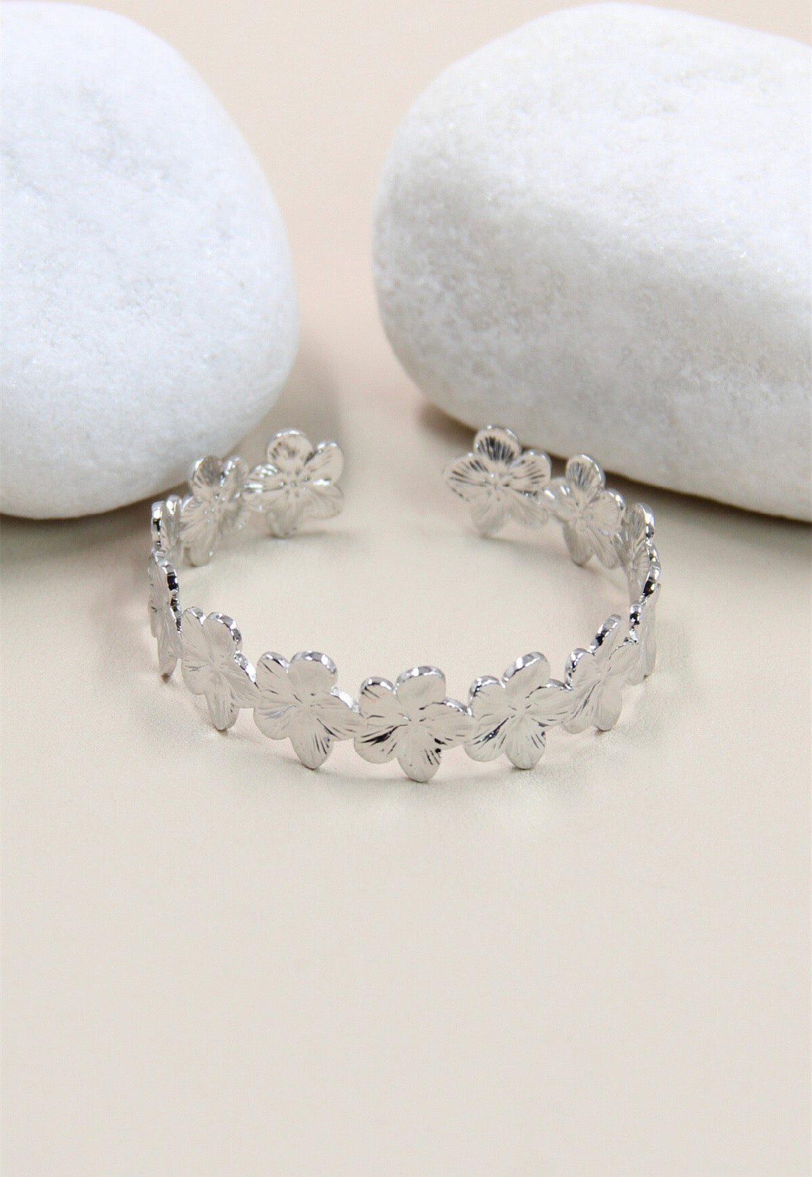 Bracelet Jonc Ajustable Fleur