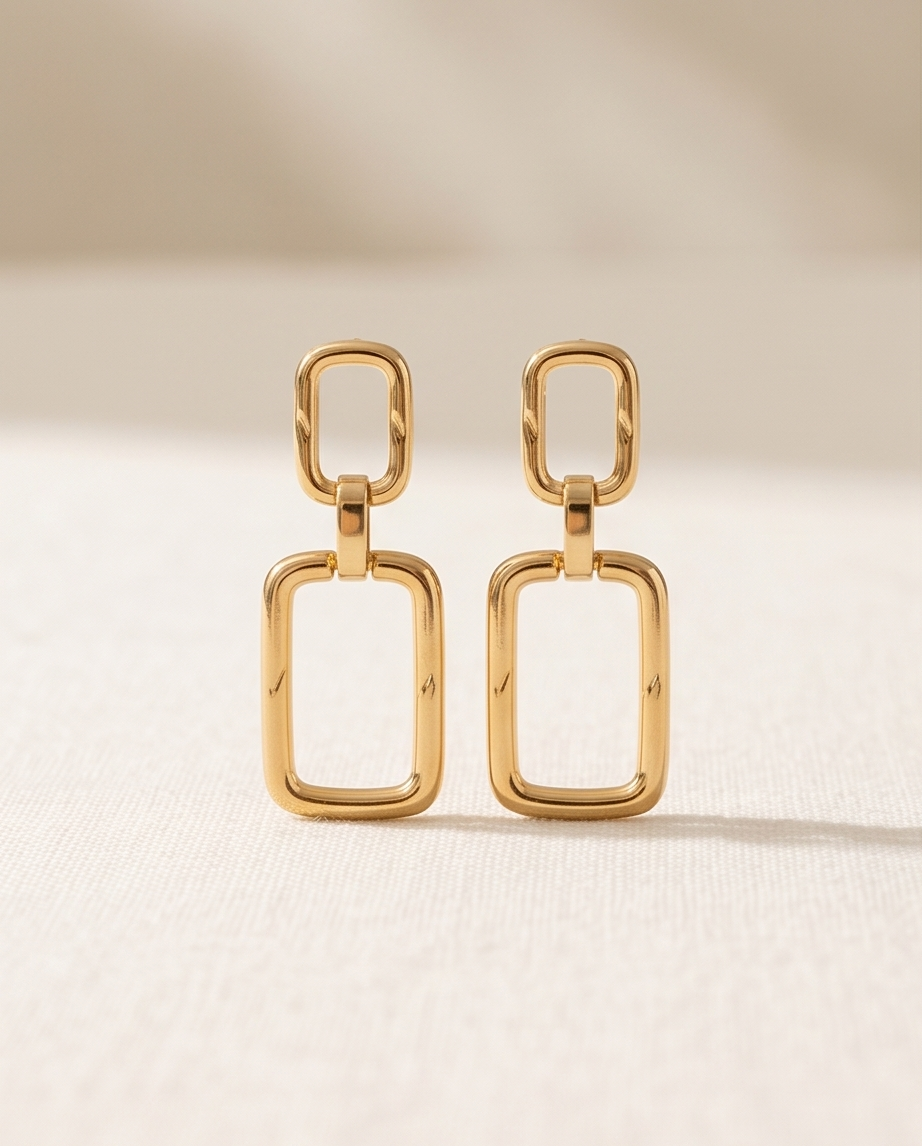 Boucles d’oreilles Louka pendantes – Élégance en mouvement