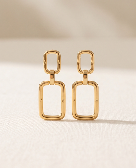 Boucles d’oreilles Louka pendantes – Élégance en mouvement