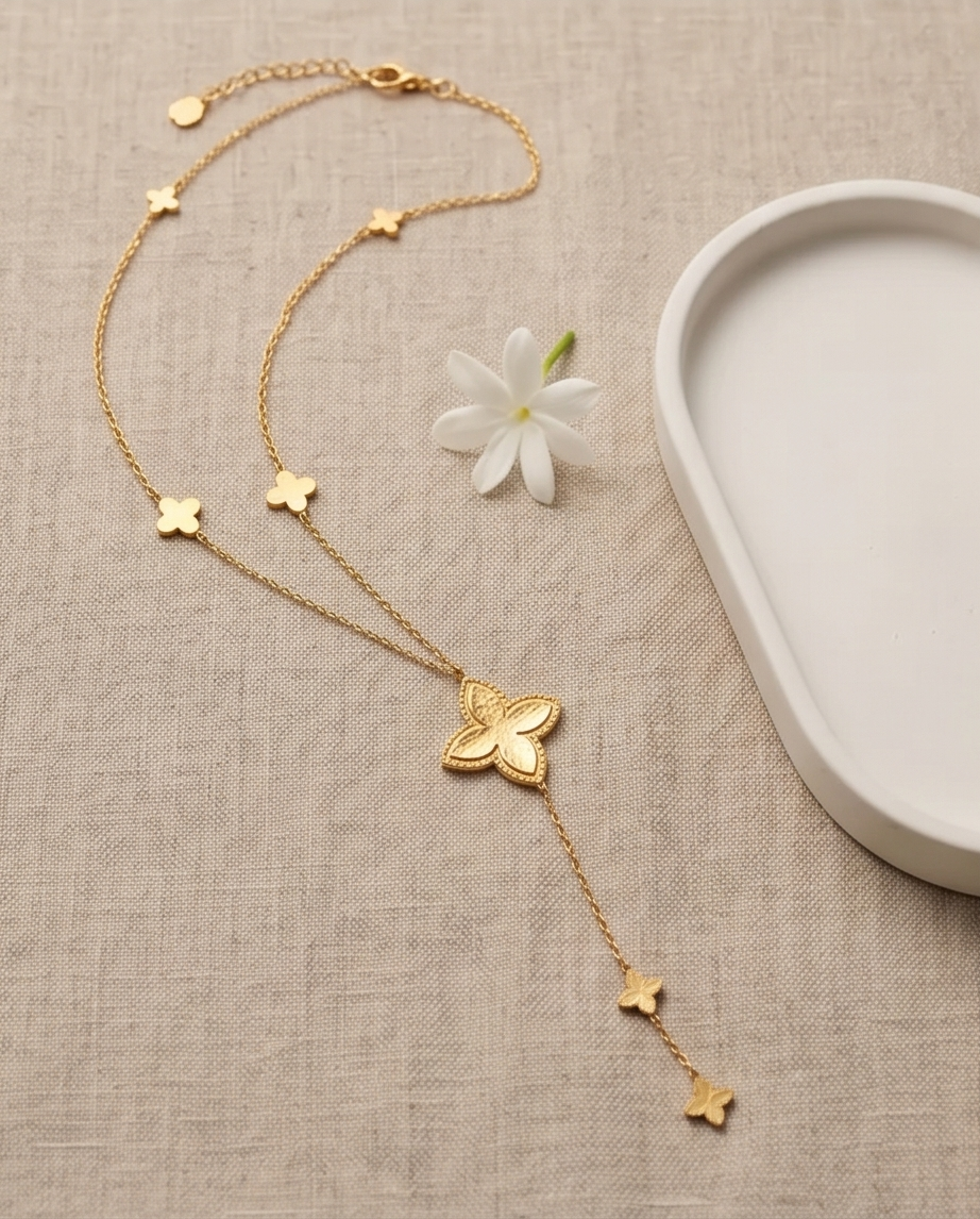 Goudkleurig collier Mia van roestvrij staal ✨🍀