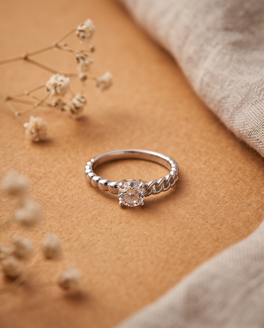 Alya Silver Stainless Steel Ring