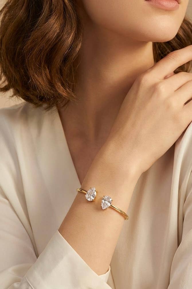 Elise Cuff Bracelet in Stainless Steel – Gold or Silver Plated