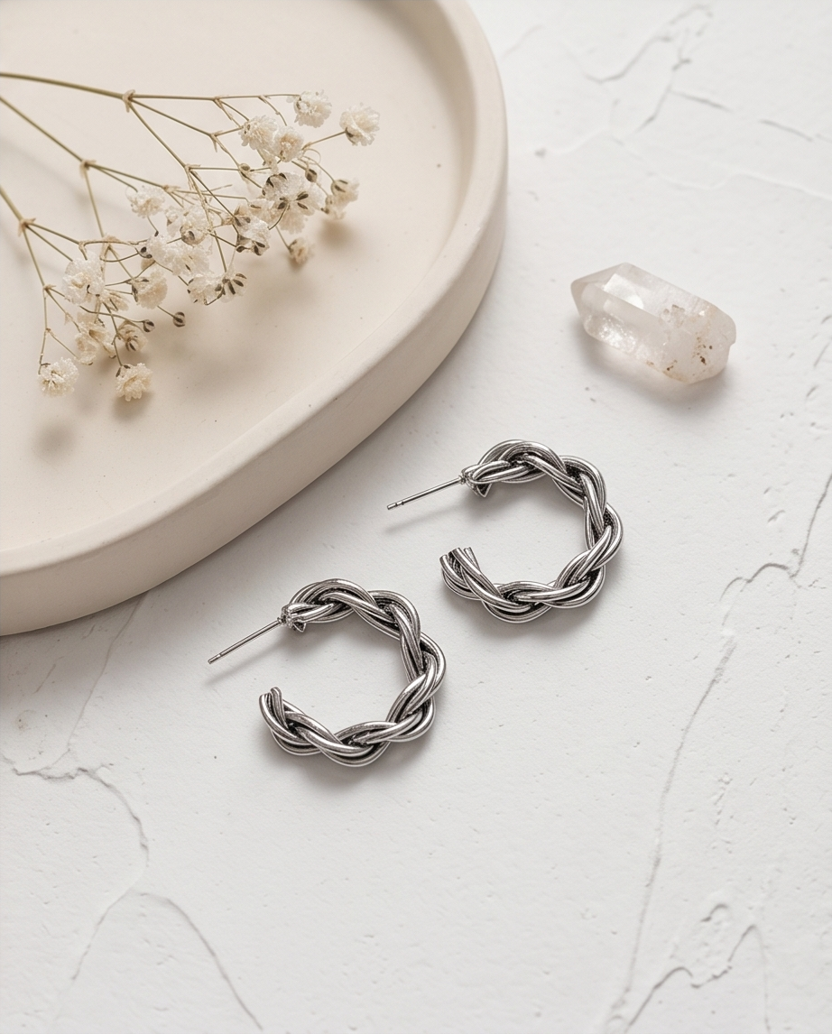 Braided hoop earrings - Agathe