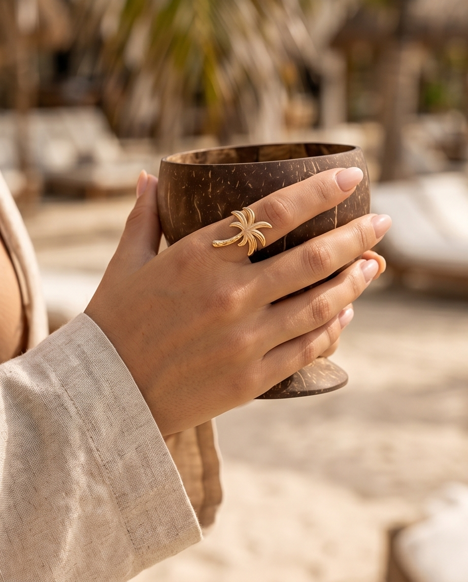 Bague Palmier dorée – Attitude stylée
