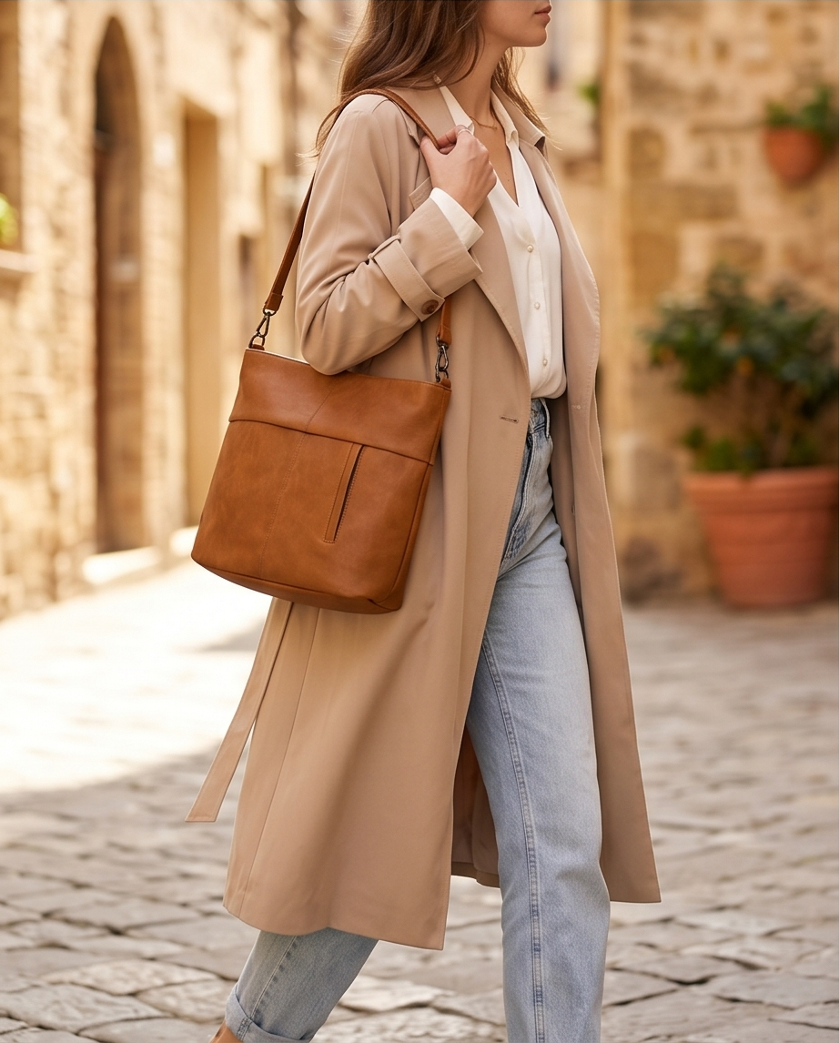 Schoudertas Le Tote Chic camel – Moderne elegantie