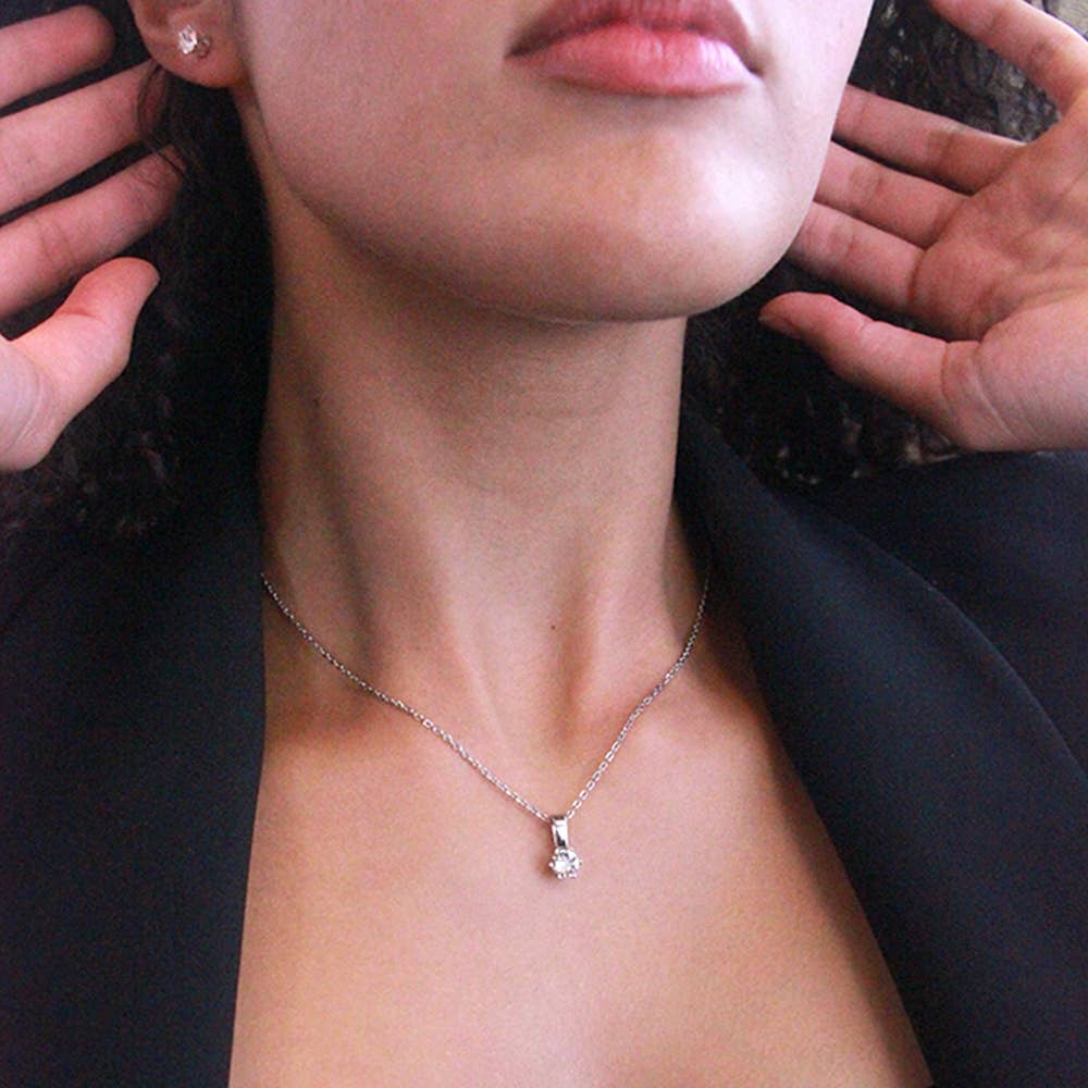 Boucles d'oreilles Avril- Argenté et Cristal