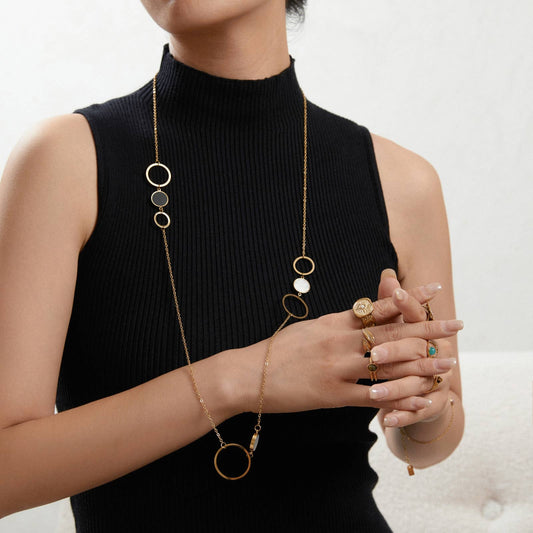 Lange cirkelketting - Gabrielle: Goud