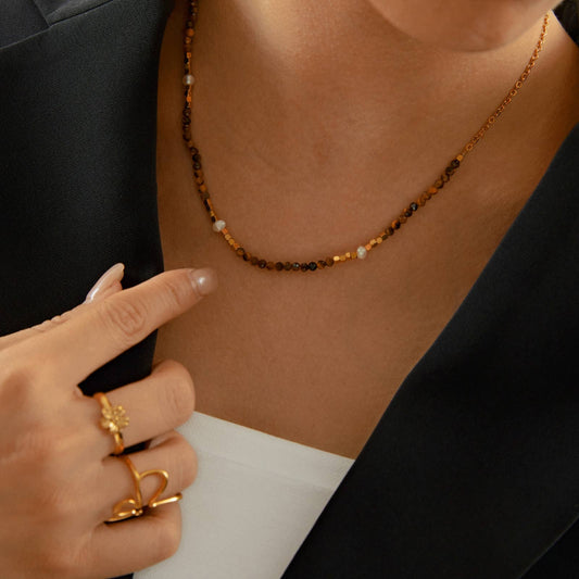 Stenen ketting - Berenice: Tijgeroog