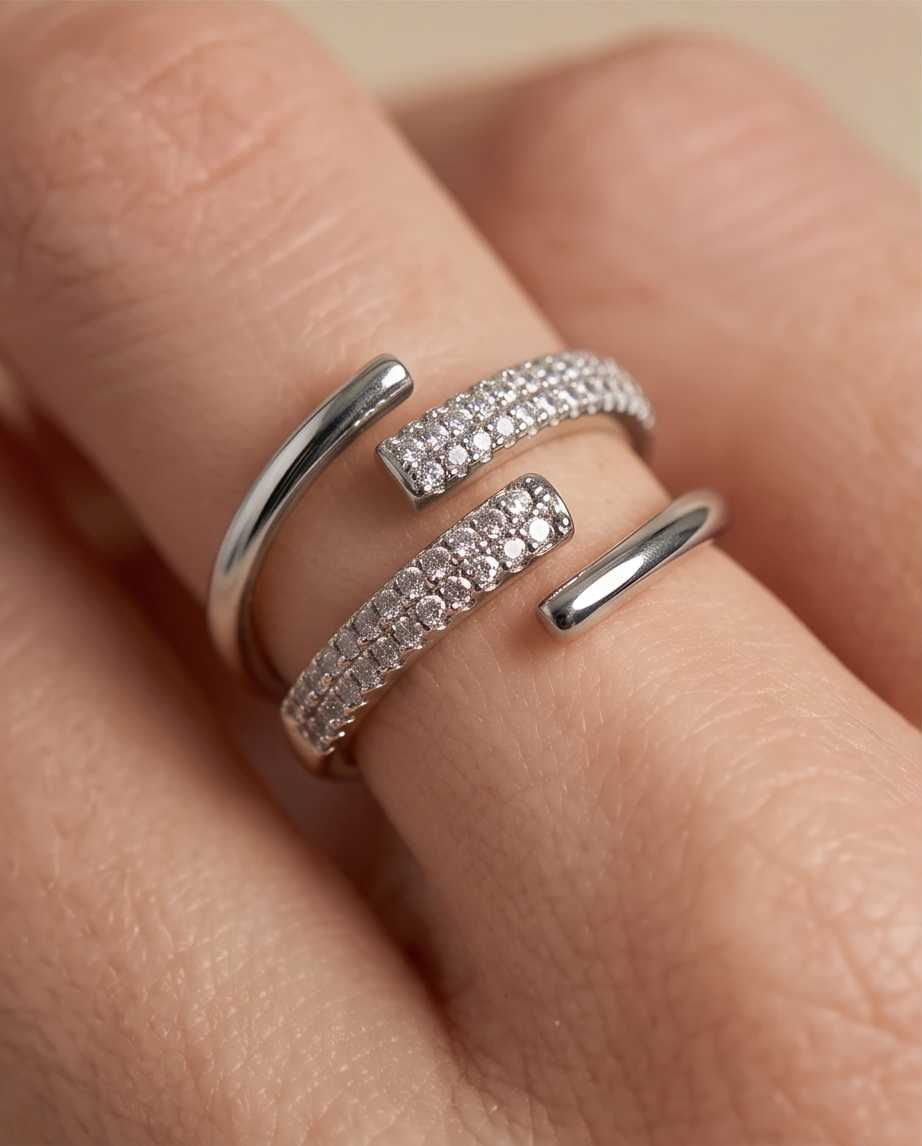 Bague Popy en acier inoxydable – Doré ou Argenté