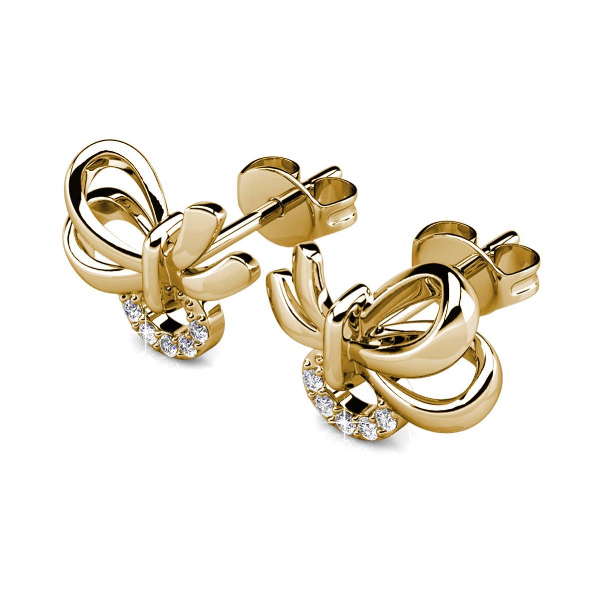 Boucles d'oreilles Posie - Doré et Cristal