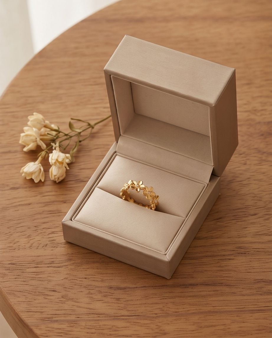 Gold Spring ring in stainless steel 🌸
