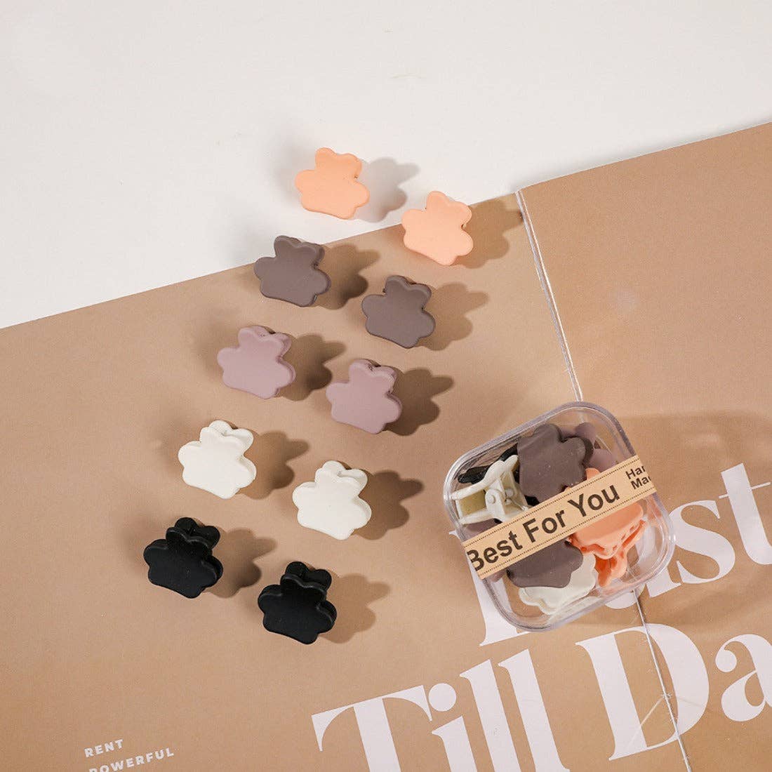 Beau - Coffret de petites pinces à cheveux mignonnes: FLEUR / 10
