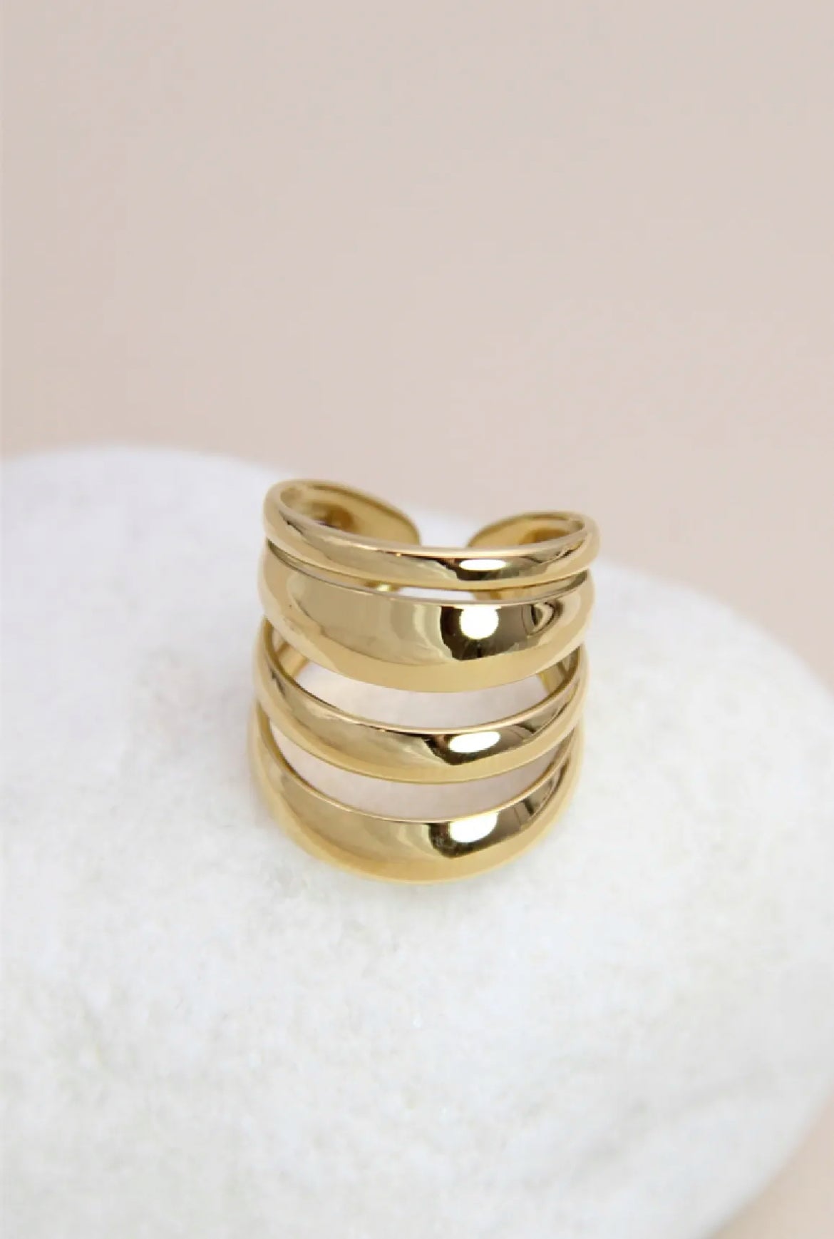 Bague ajustable multi-bandes en acier inoxydable