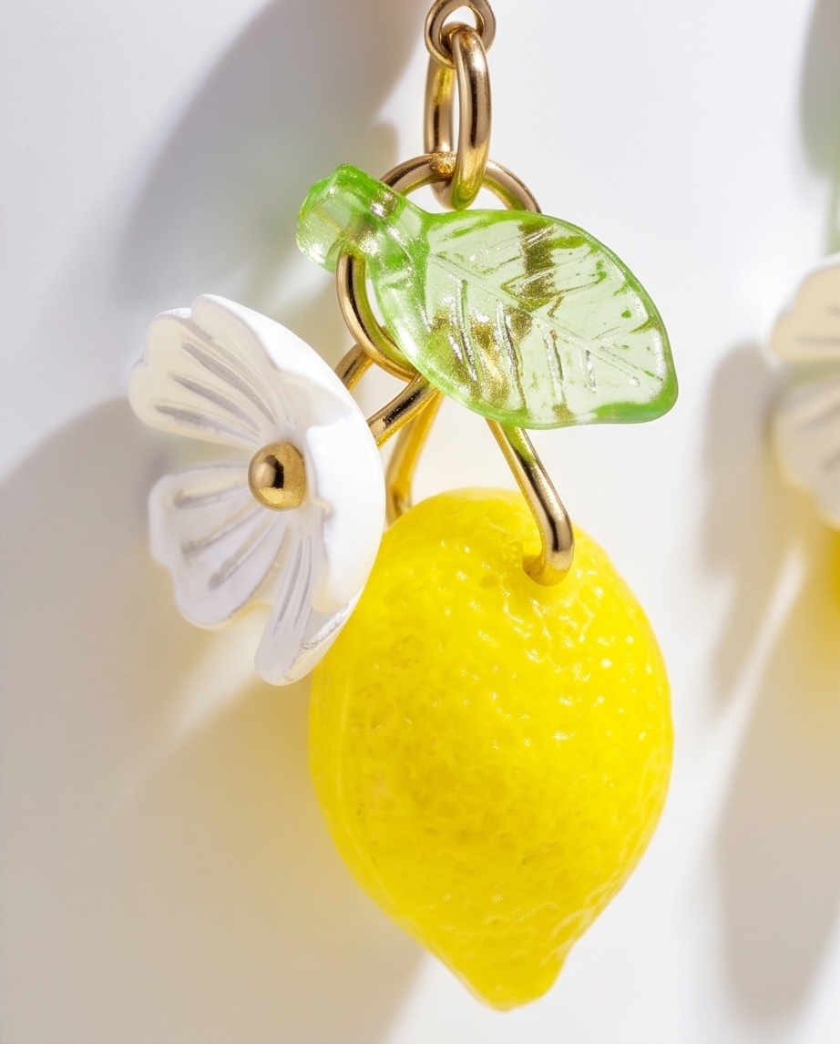 🍋 Oorbellen Citroen & Bloem – Frisse en energieke elegantie