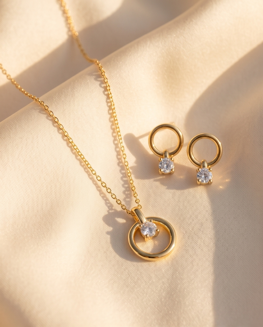 Sieradenset Mia goud - Natuurlijke elegantie