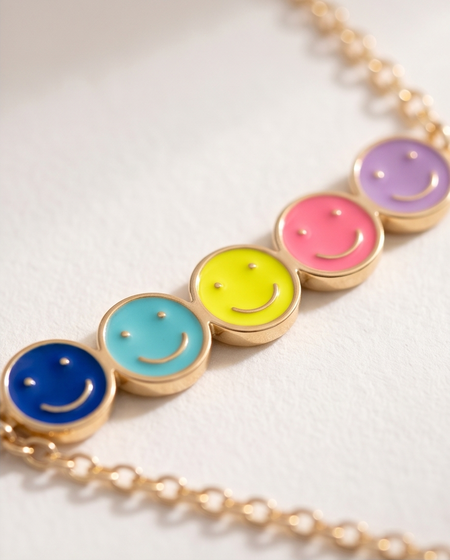 Roestvrijstalen Smiley Ketting – Dagelijkse elegantie